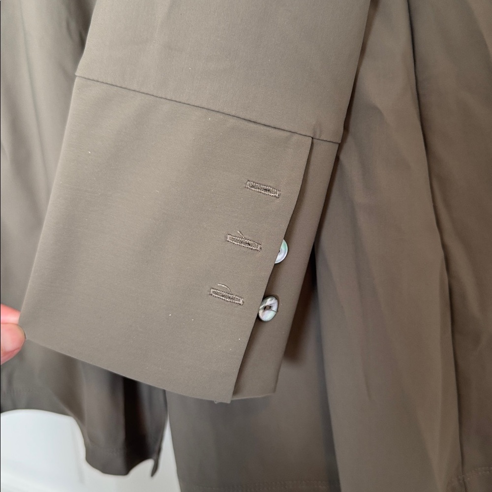 MarlaWynne Olive Green Long Sleeve Button-Down Shirt - Picture 4 of 7